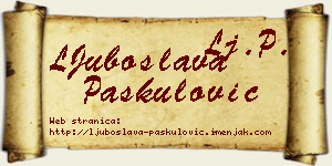 LJuboslava Paskulović vizit kartica